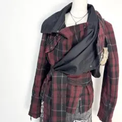 y2k❤️ 00s DIESEL 変形 斜めジップ 腰紐有 ジャケット