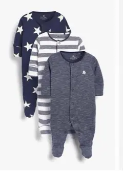 ネクスト ベビーロンパース 足付き ３点セット 6-9mths