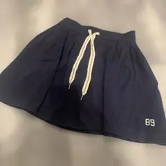 コットン ネイビー フレアスカート 89刺繍