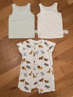 H&M（半袖ロンパース）＆UNIQLO（エアリズムタンクトップ2枚）3点セット
