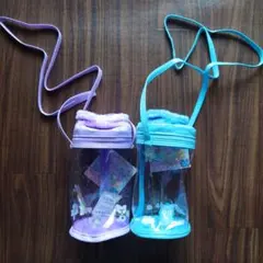 水色　紫色 サンリオ ナムコで推し色！ カラフルバスタイム クリアポシェット