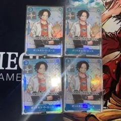 ワンピースカード　p-074 エース　４枚セット