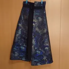 【値下げ中】HARE ラメアートジャガードスカート　85 ブルー