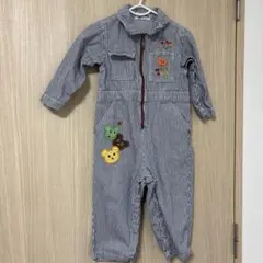 レトロ★ミキハウス★MIKIHOUSE★オーバーオール★90★ストライプ★つなぎ