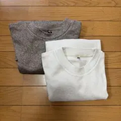 ユニクロ　ソフトニットフリースクルーネックT サイズＬ　2枚セット