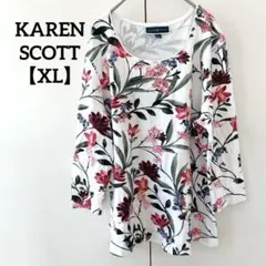 KAREN SCOTT 【XL】花柄 長袖 Tシャツ トップス レディース