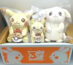 【新品未開封】30周年記念ぬいぐるみピカピカ！ピカチュウ&マスコット&うすいろ