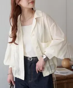 【新品/2025SS/完売品】DISCOAT WEB限定 シアー開襟ブルゾン