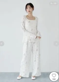 ジェラピケ　フラワーキャット　上下セット