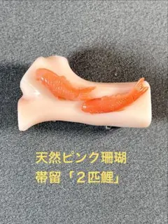 珊瑚/帯留/鯉/サンゴ/ピンクさんご/和装小物/冠婚葬祭　Ｏー035