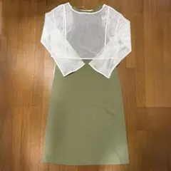 【新品・未使用】GU メッシュセットワンピース　56オリーブ　Lサイズ