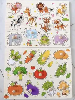木製 パズル 野菜 動物のサムネイル