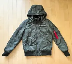 ALPHA INDUSTRIES フード付きミリタリージャケット カーキ