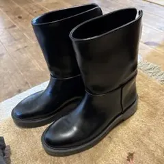 黒 サイドゴアブーツ 合成皮革