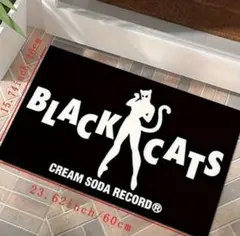 クリームソーダ　BLACK CATS　ブラックキャッツ　フロアマット　ロカビリー