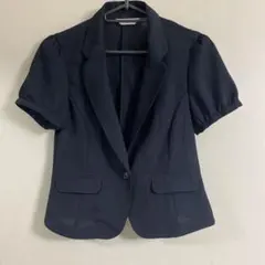 Honeys ネイビー M ショートスリーブジャケット　ボレロ