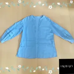 INDIVI タックデザインパフスリーブ ブラウス / 38
