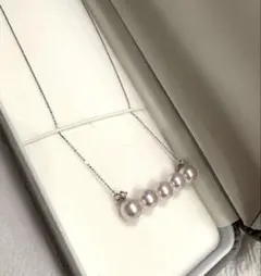 アコヤパールダイヤモンド バーネックレスk18WG