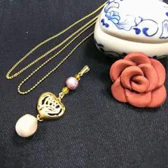 選べるチェーン♪マットゴールドのハートネックレス