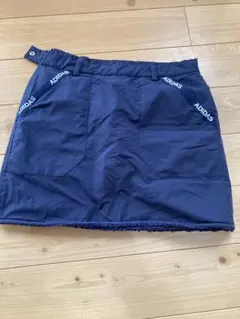 ボアスカート　ネイビー　冬ゴルフ　リバーシブル