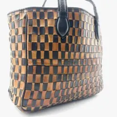 BARNEYS NEWYORK　トートバック　編み込み　レザー　A4収納可