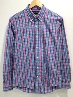 Ralph Lauren ポニー刺繍 チェック柄 BD 長袖 シャツ S