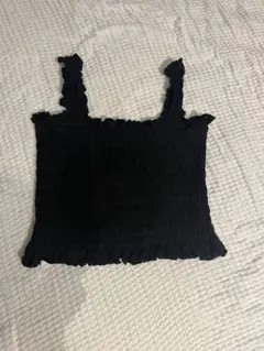 FUN フリル付きブラックキャミソール Fサイズ