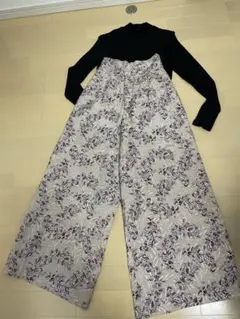 ジーナシス　花柄　ワイドパンツ　柄