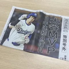 大谷翔平 MVP 特別号外新聞　岩手