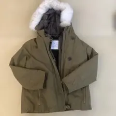 ZARAgirls コート　150cm ファー帽子　カーキ　キッズ　ダウン