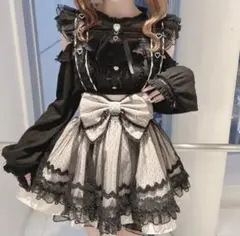 LIZLISA 地雷系 量産型 チェック柄 サスペンダー付き ミニスカート