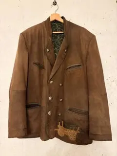 ヴィンテージ レザージャケット（装飾・刺繍デザイン / XL〜XXL相当）