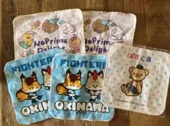 ぽすくま ラインフレンズ　沖縄ファイターズ　タオルハンカチ　5枚セット 未使用