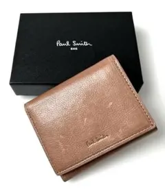 28,600円新品箱付【ポール・スミス】インカスレザー 三つ折りミニ財布 ピンク