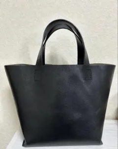 無印良品　ヌメ革　ミニトートバッグ　ブラックのサムネイル