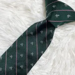 美品✨ ブルックスブラザーズ ネクタイ ストライプ グリーン 米国製 シルク