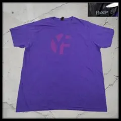 ヘインズ Tシャツ 紫 2XL サークルロゴ YF 企業ロゴ ストリート 古着