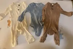 【美品】リブ編みロンパース 3色セット