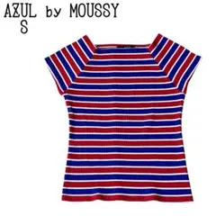 [古着] AZUL by MOUSSY ボーダー リブカット カットソー S