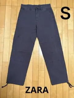 ZARA ダークグレー ストレートレッグ ワークパンツ