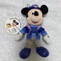 ミッキー　Come Join Your Friends ぬいぐるみバッジ