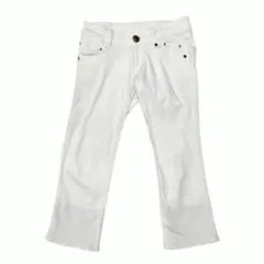 バーバリーブルーレーベル クロップドデニム 白 36 ノバチェック裾 ストレッチのサムネイル