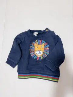 ポールスミス　ネイビーのライオンプリント長袖トレーナー