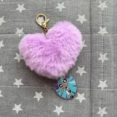 パワーパフガールズ　ふわふわハートチャーム　ブリス　紫　新品未使用　ガチャ