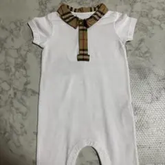 BURBERRY チェック襟ロンパース 9M