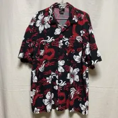 アメリカ製　NO FEAR ドラゴン　半袖シャツ　90s ヴィンテージ　古着　黒