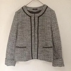 a.v.v ツイード ノーカラージャケット XS 七五三　 黒白 ママジャケット