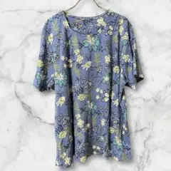 花柄 半袖トップス 厚手 大きいサイズ