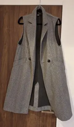 【さくりこ様専用】ZARA グレー ノースリーブ ロングベスト
