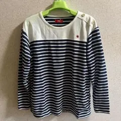 【新品】POLO ボーダー　レディース長袖カットソー Mネイビー